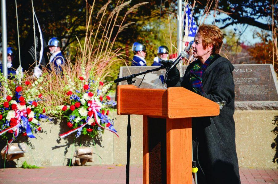 


Washburn’s Director of Student Services Jeanne Kessler led the 27th annual Veteran’s Day Ceremony. The event saw veterans, their families and Washburn students come together to pay respect to those who have served in the armed forces. Washburn and area high school ROTC took part as well.


