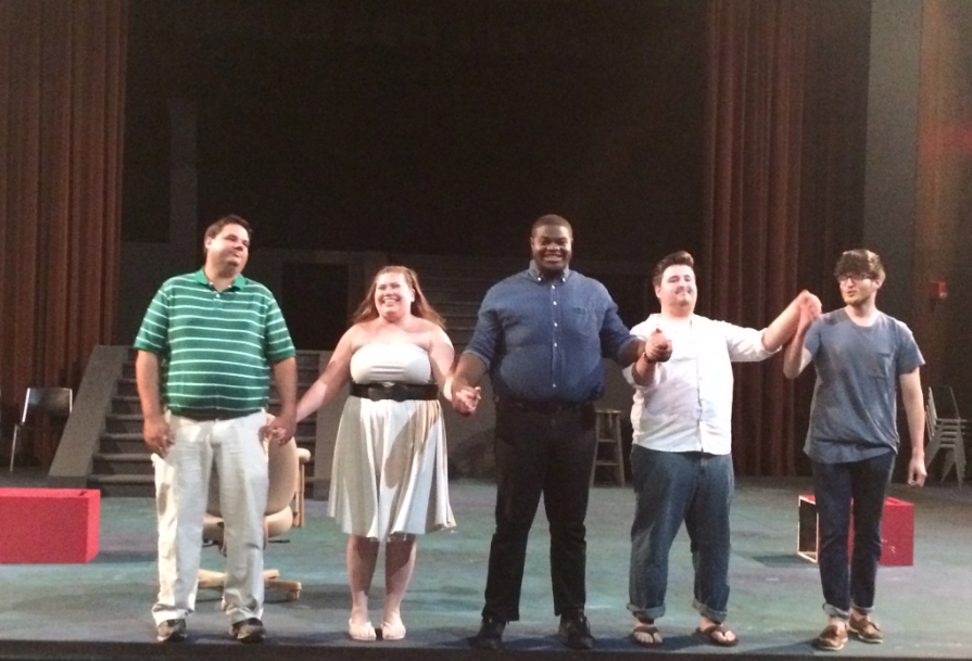Super Actors: The cast of the final play in the festival, The Ex Men: An Uncanny Fantasy, take their bows after the show.