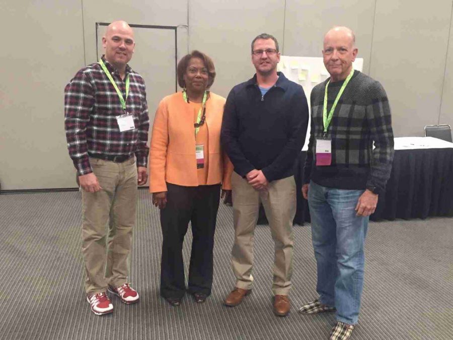 Educators: A notable presentation held at NCTE was “Poet Advocates: Using Poetry to Advocate for Teaching and Learning in the 21st Century.” The four pictured from left to right: Dr. Bonner Slayton, Jocelyn Chadwick, Dr. Danny Wade and Dr. Michael Moore were each presenters.