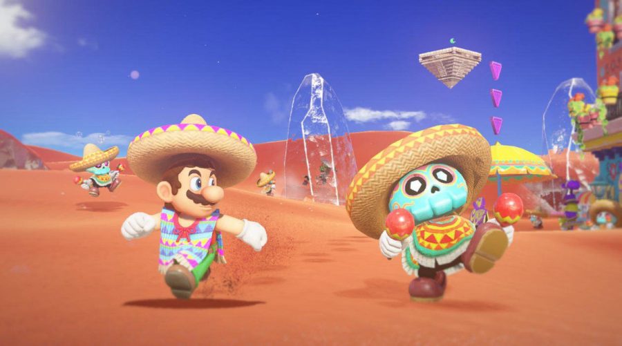 Dressed to impress: Every beautiful environment of Super Mario Odyssey comes with a huge amount of hidden purple location coins which can be used to buy region specific items including costumes for Mario to wear. Tostarena, in the Sand Kingdom, has two outfits to purchase with regional coins: a poncho and sombrero, and a cowboy hat and outfit. 