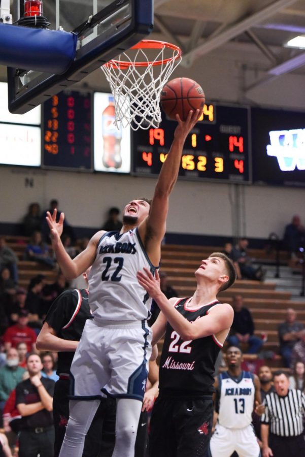 Brady Skeens takes a shot in the paint against Central Missouri on Saturday, Jan. 27 at Lee Arena.
