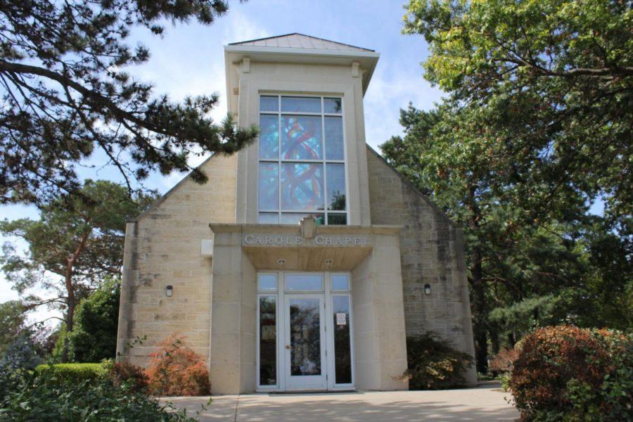 Calm in chaos: Carole Chapel stands proudly on Washburn's campus, bearing the name of the late Carole Etzel. The chapel was gifted to Washburn's campus in December of 2003.