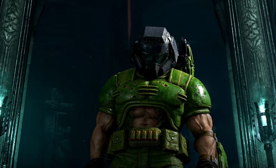 Rip and Tear: Doom Eternal is one of the most frenetic and satisfying games out on the market today. Pictured is the Doomslayer in my personal favorite alternate outfit, the classic Doomguy.