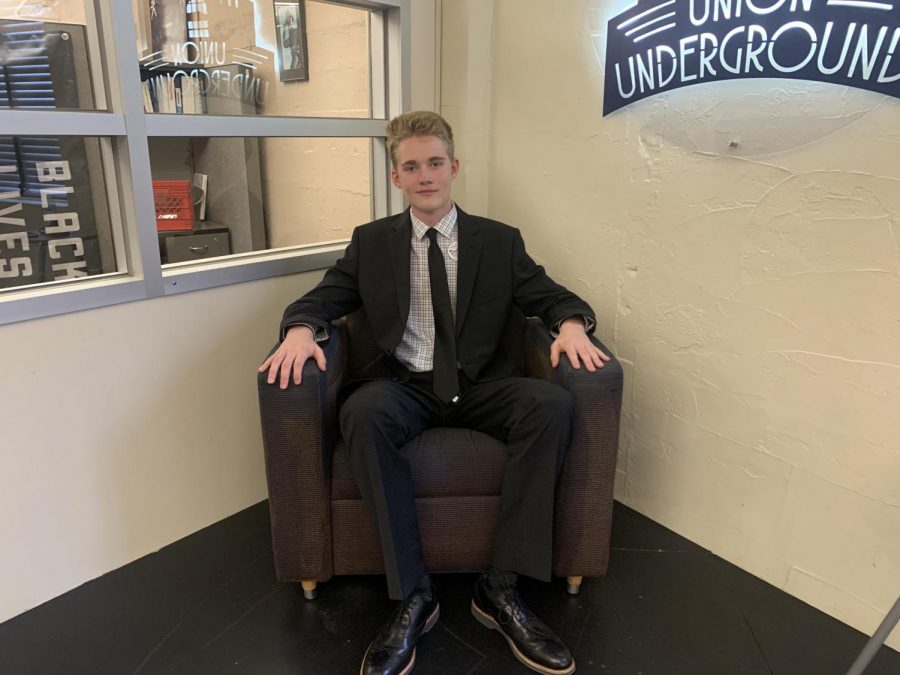 The man bringing change: Freshman Harrison Dollar has big ideas for Washburn. Along with his running mate, Sierra Jeter, he believes that Washburn is ready for a new course. 