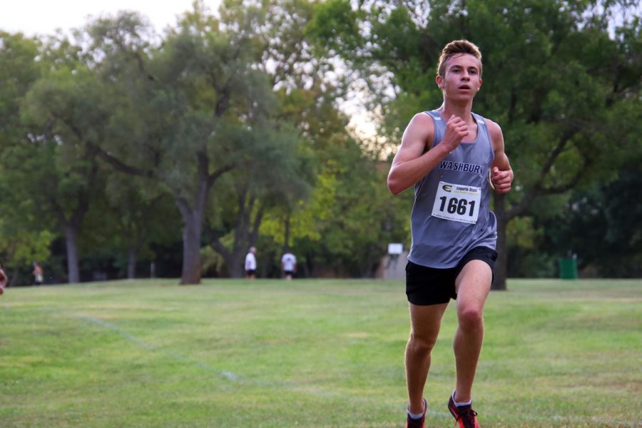 lone wolf: Nick Petrella runs isolated from the leaders and from the pack. Nick finished 4th in the team, scoring 52 points.