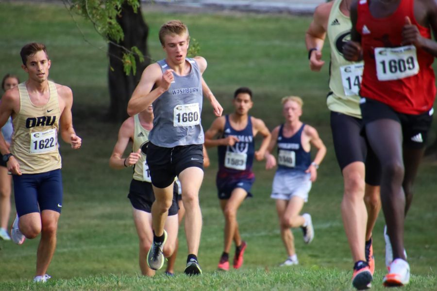 Working Up: Gustav Morch works his way up an incline. Gustav will be the first finisher for the Ichabod's, earning 23 points for the team.