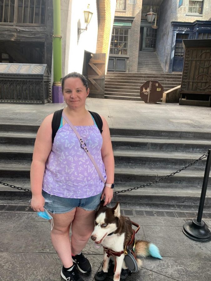 Living Life: Gabrielle and her service dog Kiya enjoy a day out. Kiya has been trained for two years to aid Gabi in her day-to-day life lived with chronic & mental illnesses.