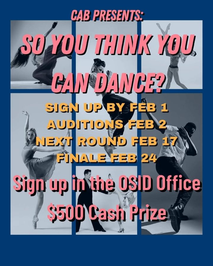 Washburn will have its own version of So You Think You Can Dance in the spring 2022 semester. Students can sign up in the Office of Student Involvement and Development.