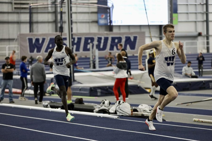 Washburn athlete runs close of miles on Jan 22, 2022, Topeka, Kan.