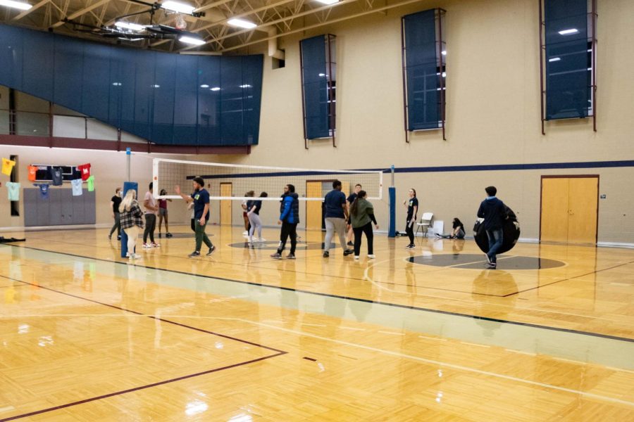 Students close out the event with a game of giant volleyball at midnight. Many expressed the opinion that they would like to see this event happen again soon.
