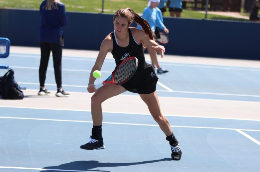 Senior Kinsey Fields makes a return April 24, 2022. Fields and Maja Jung lost their No. 2 doubles match 6-4.