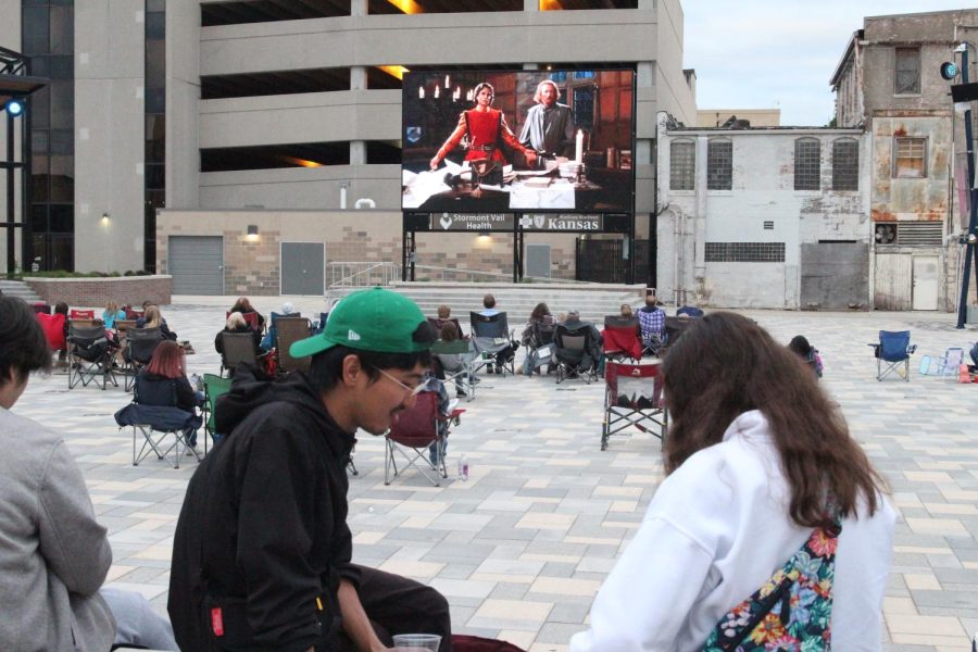 Friends and families watch the movie. The free showing of The Princess Bride was held at the Evergy Plaza from 7-9 p.m.