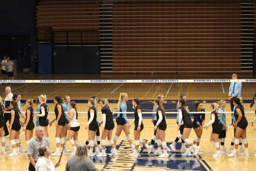 WU’s Volleyball Team plays against Northwest Missouri. This game was held at 6 p.m. on the Sept. 17, 2022.
