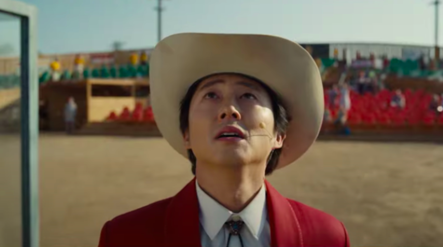 Ricky “Jupe” Park, played by actor Steven Yeun, realizes the consequence of his actions. The movie “Nope” was released July 22, 2022 and depicts many social issues in today’s society.