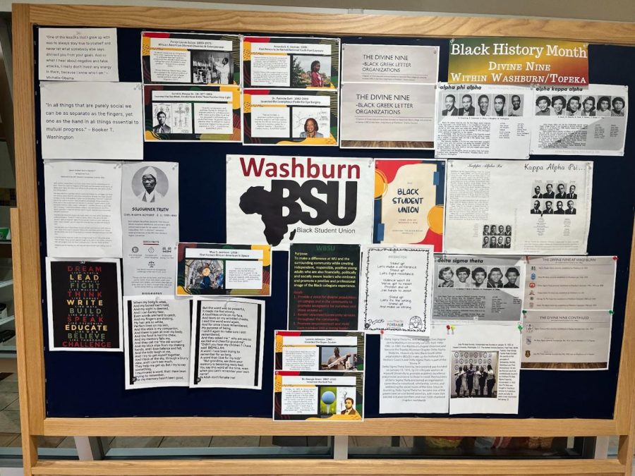 Washburn%E2%80%99s+Black+Student+Union+displays+their+pride+in+African+American+history+every+year+with+a+board+full+of+events+and+prominent+figures.+The+display+was+put+up+Feb.+1+and+left+up+for+the+entirety+of+Black+History+Month.