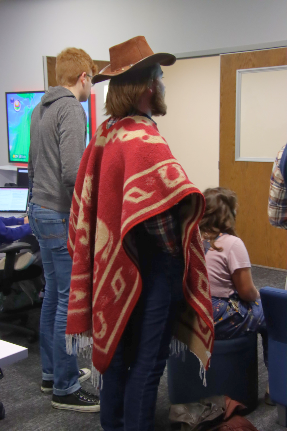 Students battle each other in a 'Mario Kart' gaming tournament