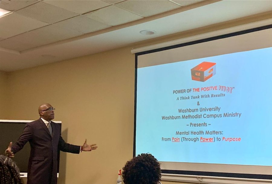 Benjamin Morton, owner and managing attorney for the Morton Law Group, talks about how to approach challenges of mental health in a positive light. The discussion was held March 22,2023 to highlight the mental wellbeing of students throughout their academic career.