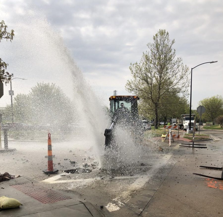 A broken water pipe causes inconveniences for faculty, staff and students. On April 27, The Topeka Utilities Department were able to replace the pipe.  