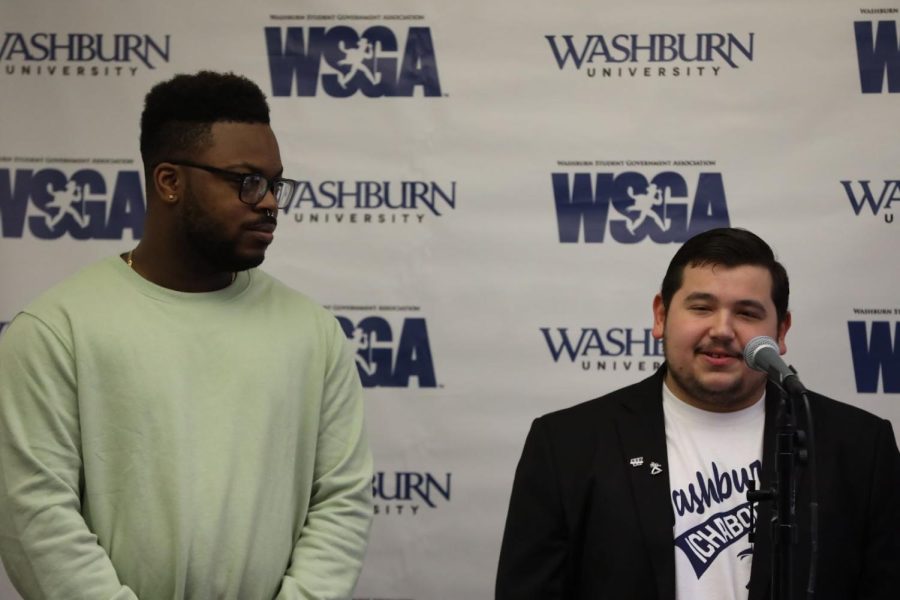 Tevin Asamoah, WSGA vice president (left), and Antonio Martinez, WSGA president (right) talk about their goals for their upcoming term. Their main objectives were to make campus more inclusive and more engaging to students.