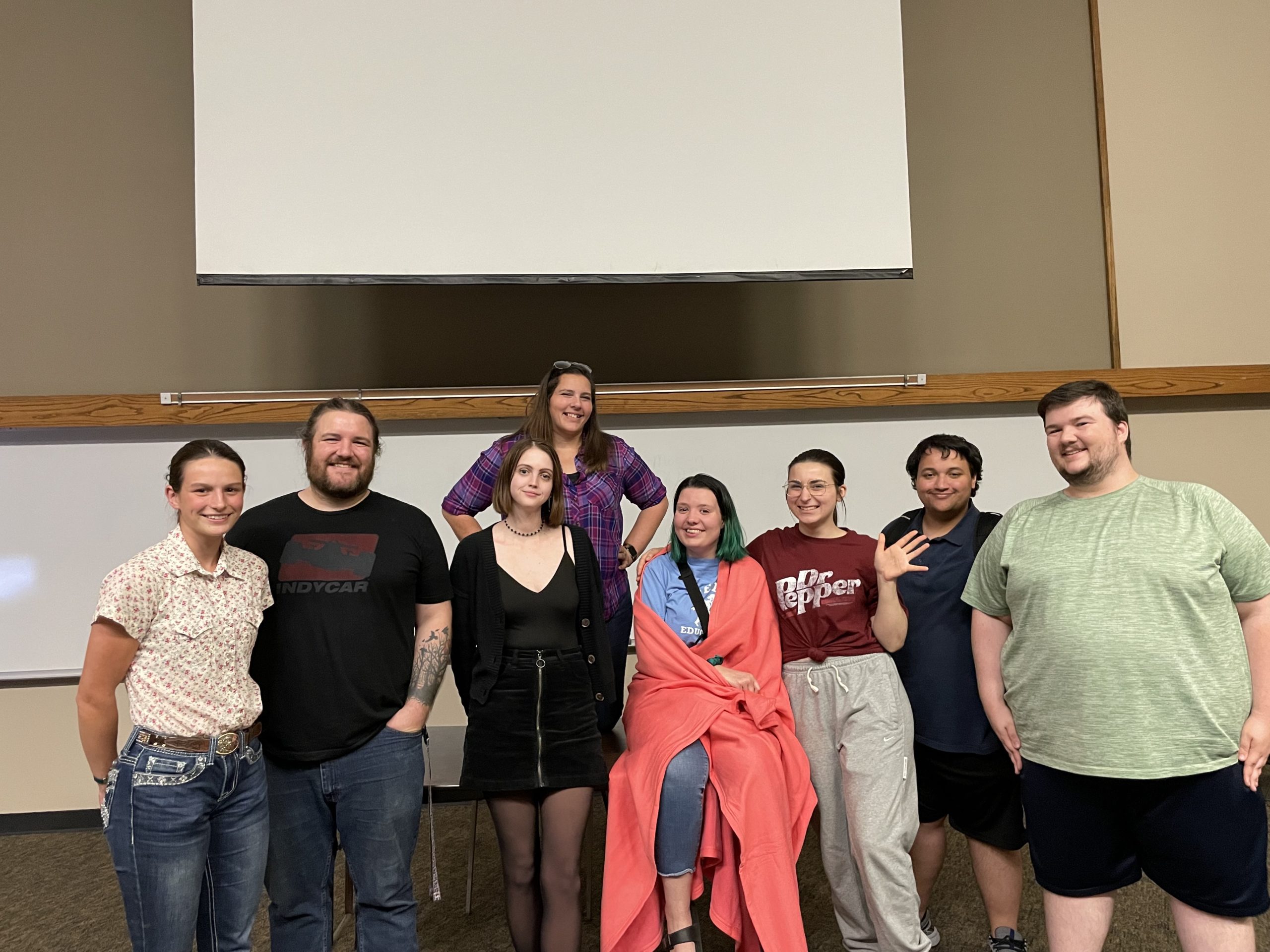 Members of the Washburn Filmmakers Association at their Thursday night meeting. This was the first meeting of the semester.