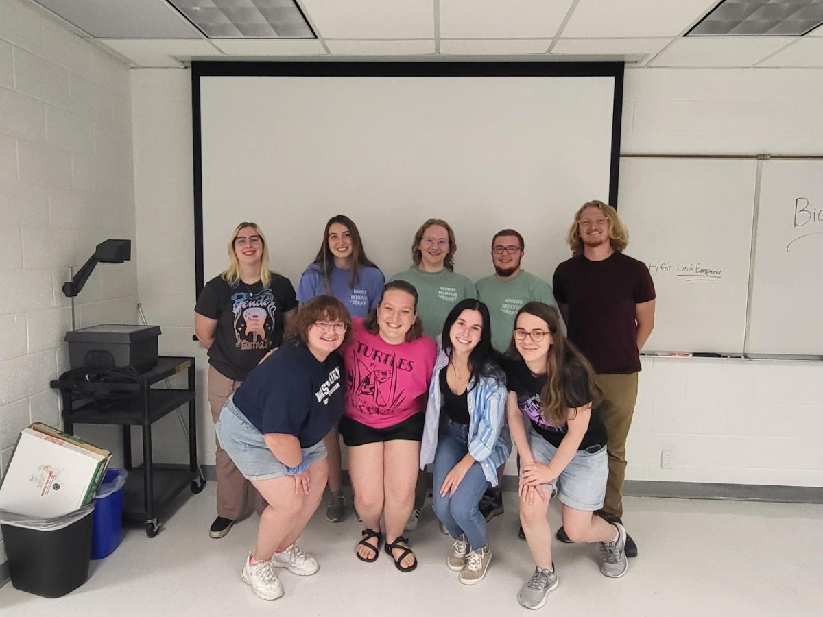 New club officers (back row) Mack Geil, Erica Guldner, August Wilson, Avery Weishaar and Chris Preister along with (front row) Desi Thimesch, Carolyn Wilson, Mary Tyler and Eileen Smith. The new officers were excited for their new positions.