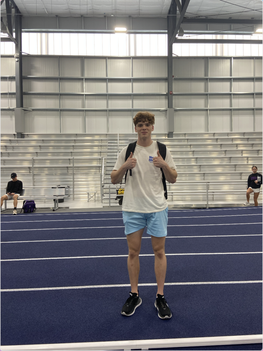 Jacob Herr, junior marketing and finance major as well as runner for track and field practices four days a week. Though he is passionate about track and field he is also dedicated to his studies. 