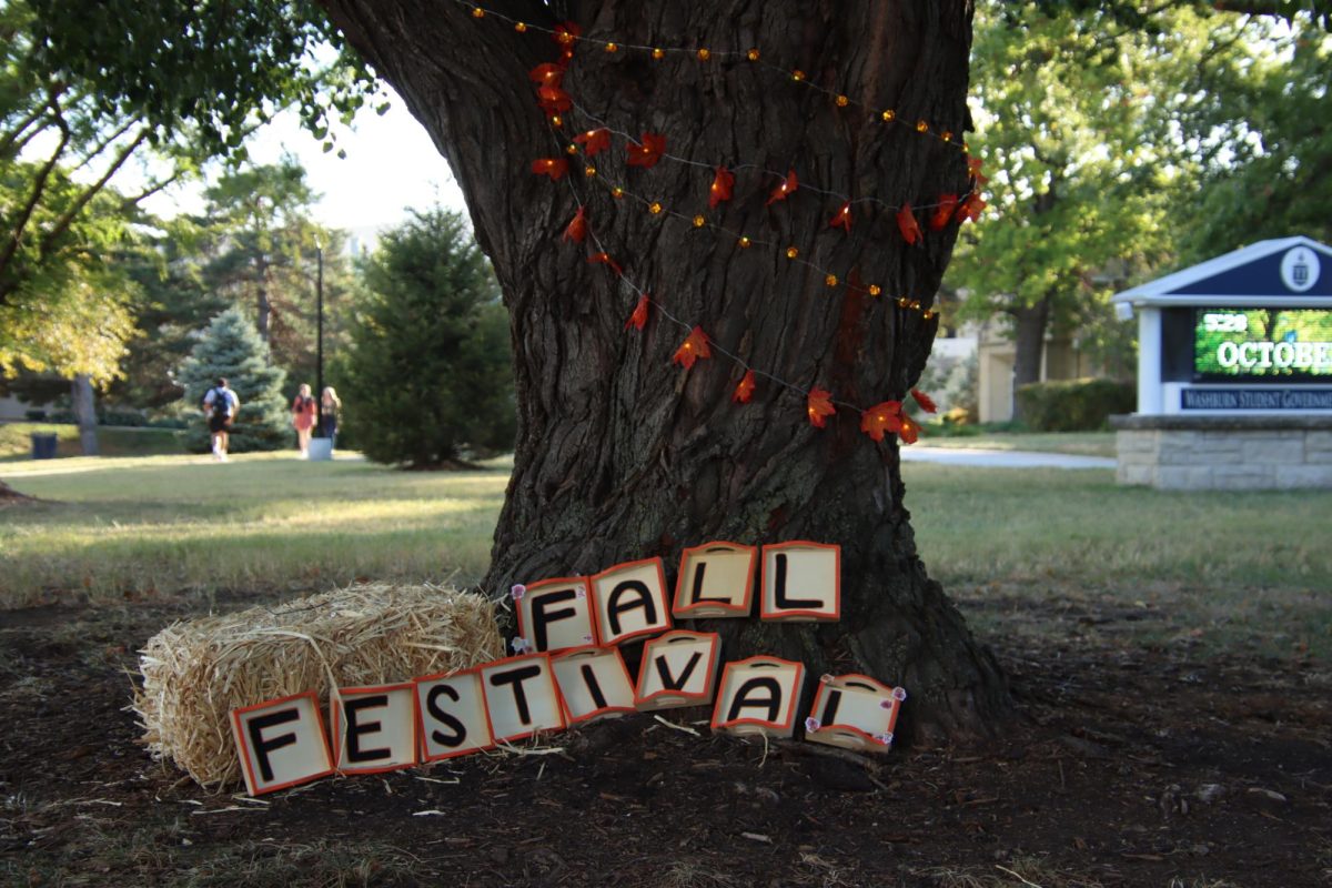 Fall at Washburn begins with the CAB fall festival. This decorated tree made the perfect photo-op.