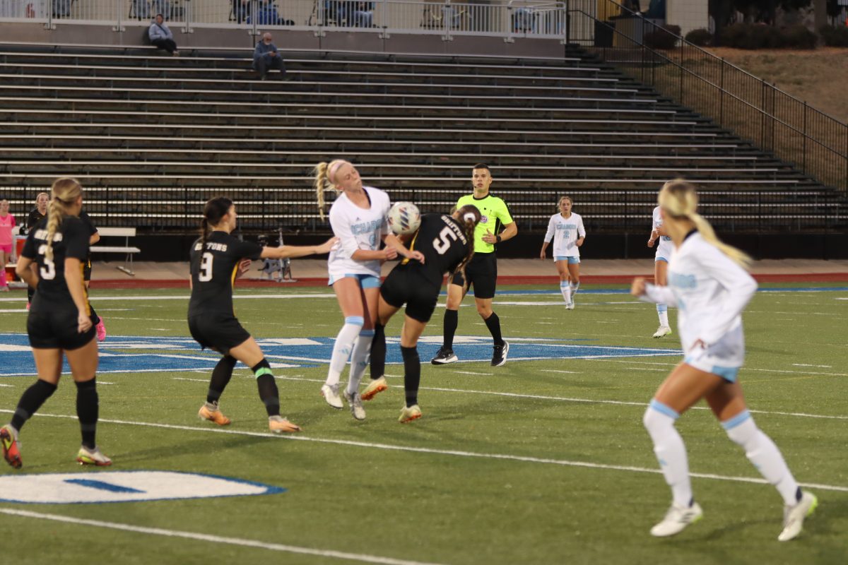 During the first half of the game, with the ball in the Griffins possession, Aubrey Tanksley, sophomore forward, intercepts the ball from the Griffins. The interception allowed for the Ichabods to retake control over the ball. 