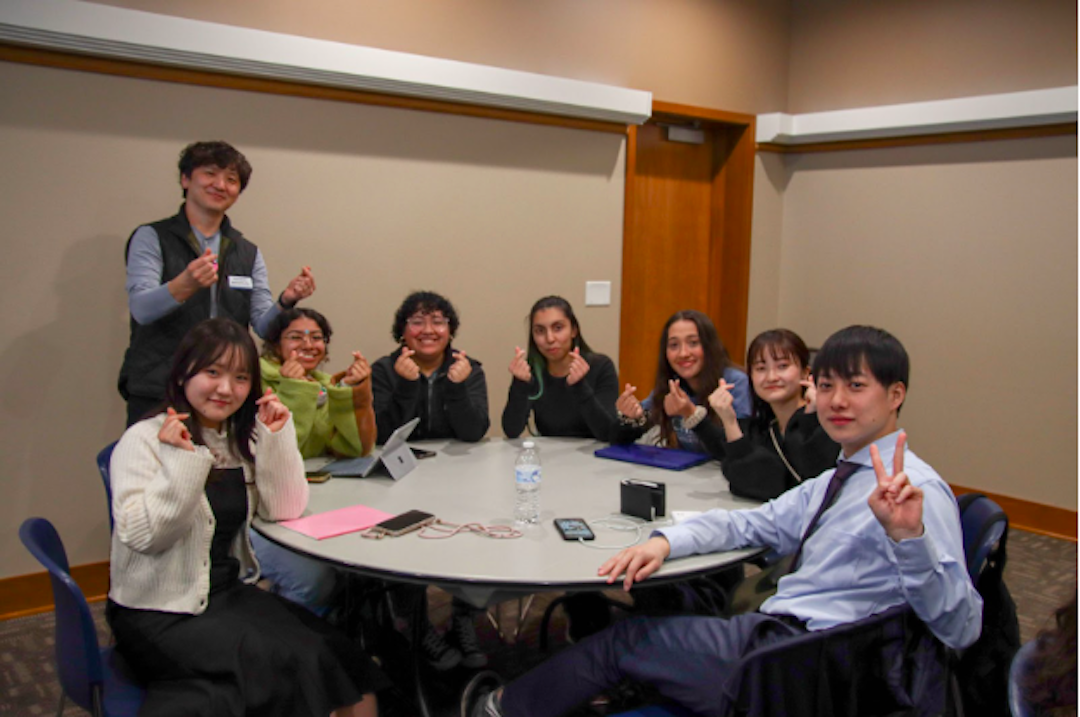 Washburn students and students of the course SOAN300 K-pop & Beyond met with a group of international students from Fukuoka University and Chiba University of Commerce. The meeting was held Feb. 28, at the International House  Feb. 29, in the Lincoln Room of the Memorial Union.