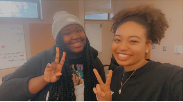 Aja Carter and LeSha Davis take a selfie for their very first newsletter Jan. 19, 2023. We had a great experience working for Student Media and believe our goals were met. 