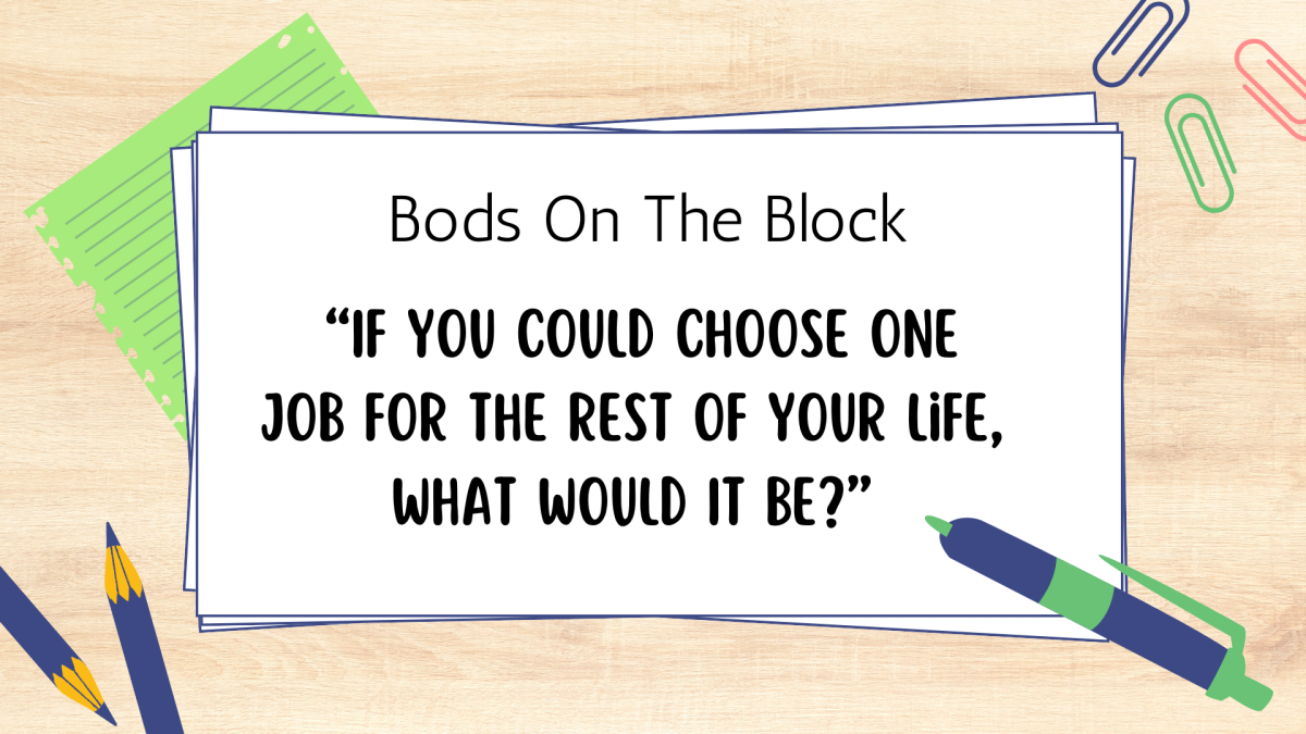 BOB: If you could choose one job for the rest of your life, what would it be?