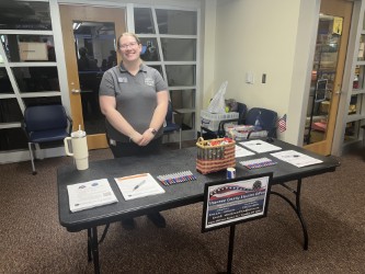 Charlee French, assistant election manager for Shawnee County Election Office, talked to students about elections and the importance of voting. The election office is looking for election workers and can be contacted on their website. 