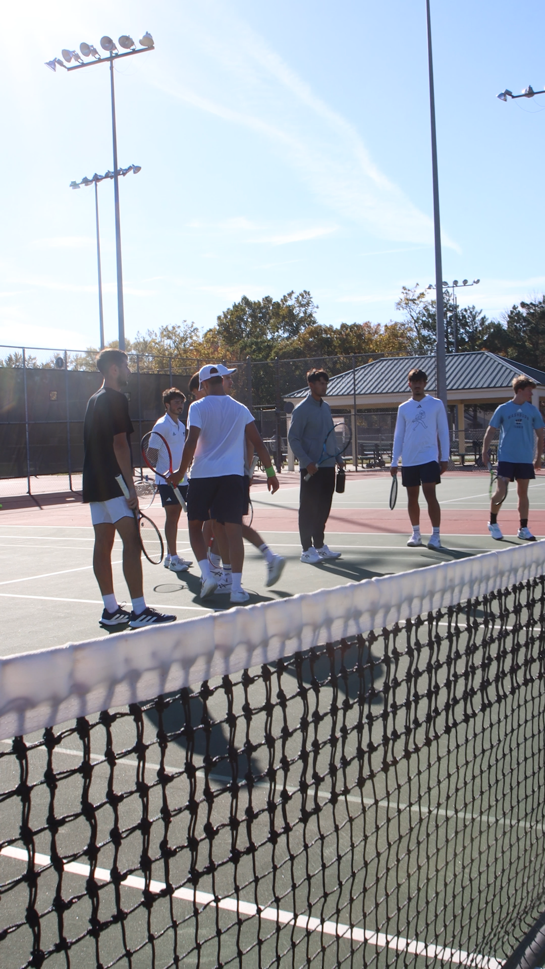 Washburn men's tennis team practices before the final tournament of the fall season. The players have been busy the past eight weeks, competing in multiple tournaments.