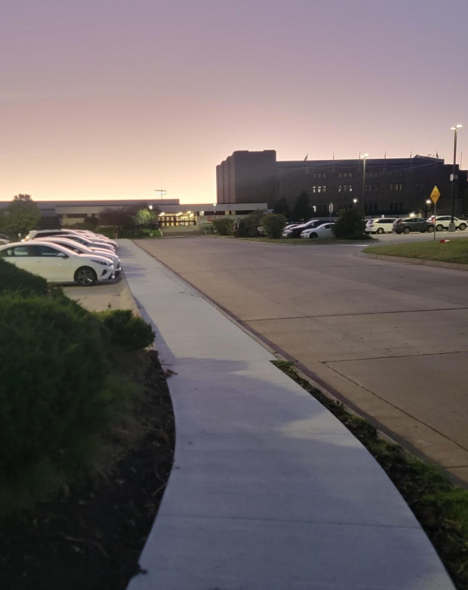 This new sidewalk was installed this last year. It now provides a safe path from a nearby bus stop to Petro Allied Health Center.