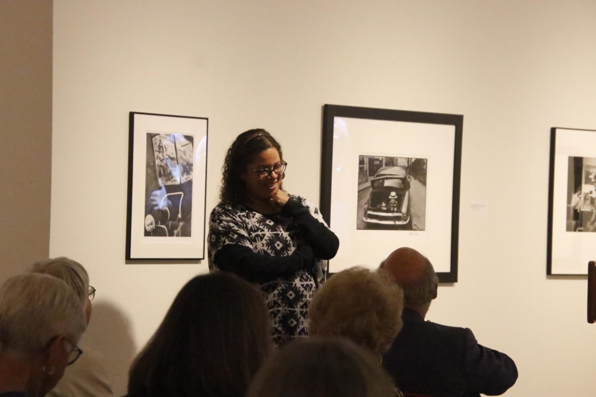 Ann Dean, photographer in Lawrence, is giving an interesting presentation of Gordon Parks life and struggles. She talked about his first book, “The Learning Tree.”