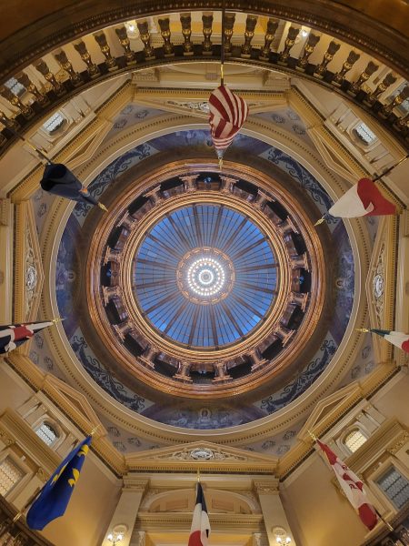 Inside of the Kansas Capitol looking up in the dome. The bill hearing took place on Feb. 11 at 3:30 p.m. in room 582-N of the Capitol.