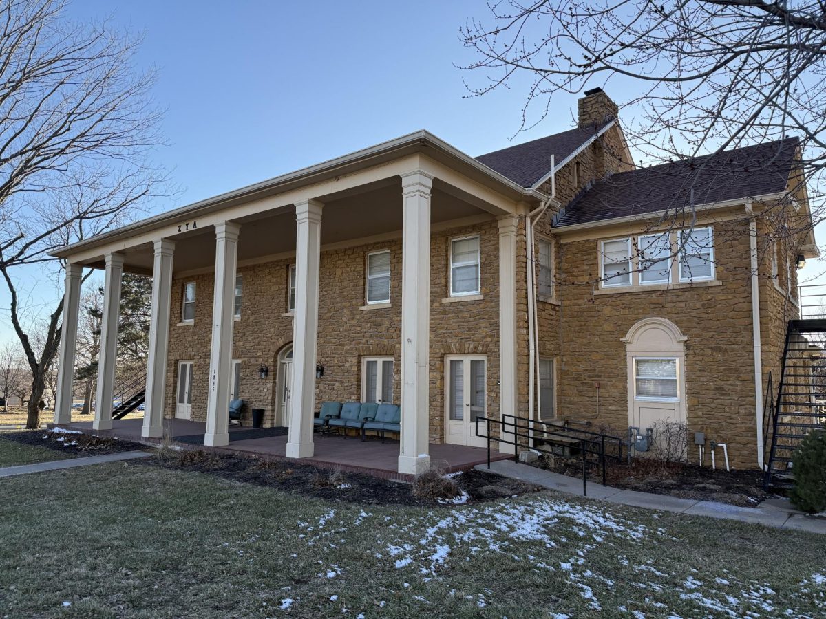 The Zeta Tau Alpha sorority house sits just west of Henderson Hall. ZTA is one of three sorority houses associated with Washburn University.