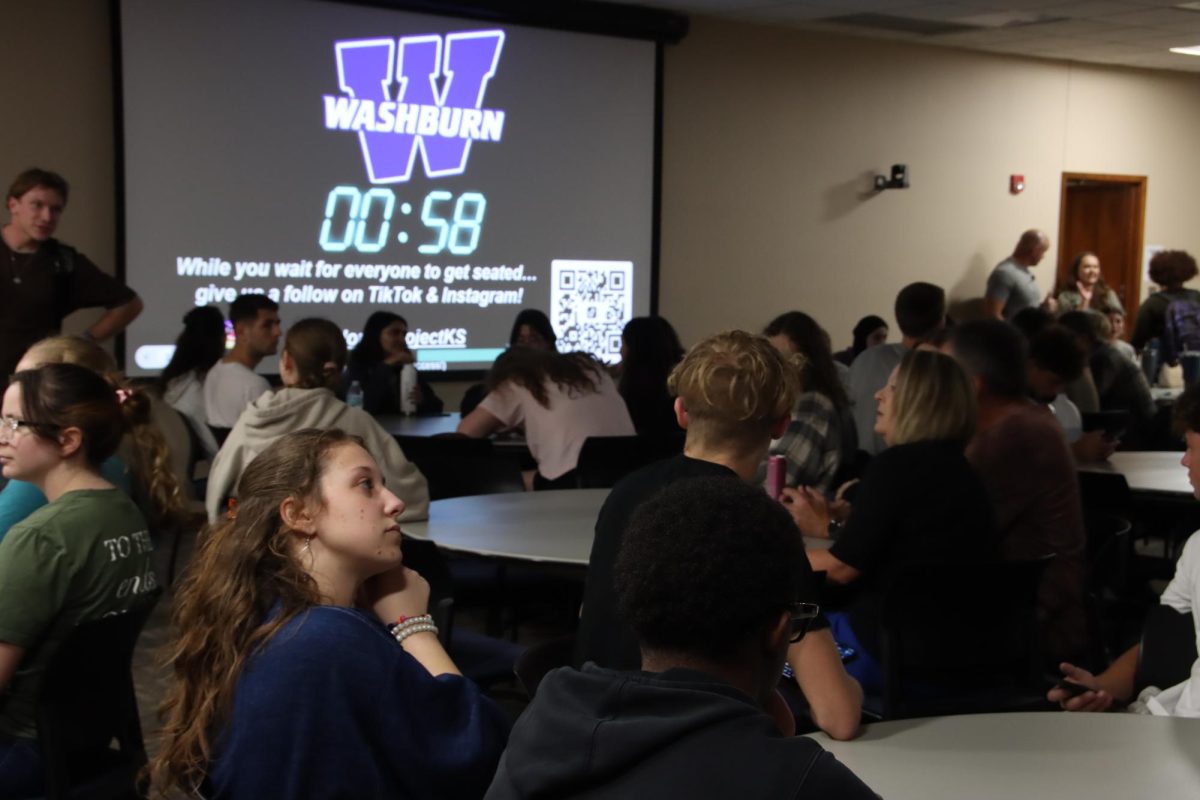Students gather in the Kansas Room as the event kicked off. The event also was an opportunity for winning $1500 scholarship.
