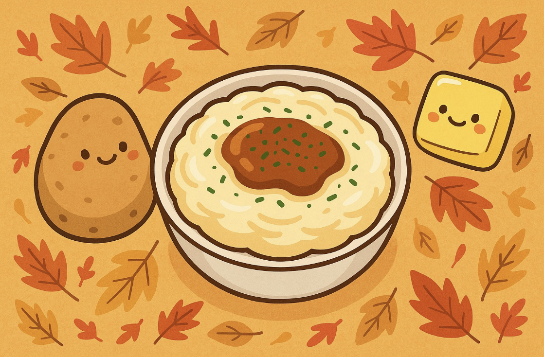 Creamy mashed potatoes served with gravy are a part of nearly every Thanksgiving meal. The dish is easy to prepare, serve and store, making it an ultimate go-to for Friendsgiving as well.
