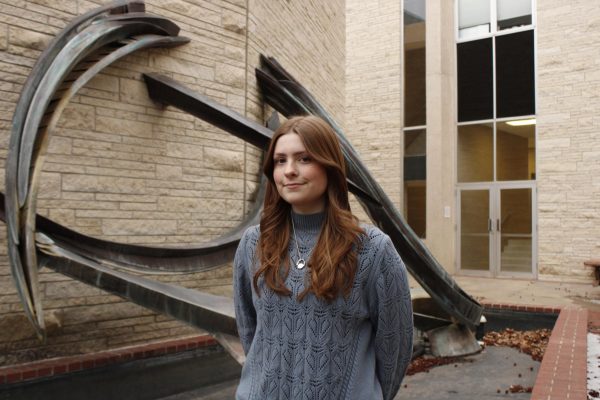 Caitlyn Crim serves as the new chief of staff at WSGA, taking on significant responsibilities while majoring in forensic investigation. Crim was photographed in front of White Concert Hall. (photo credit: Caitlyn Crim)