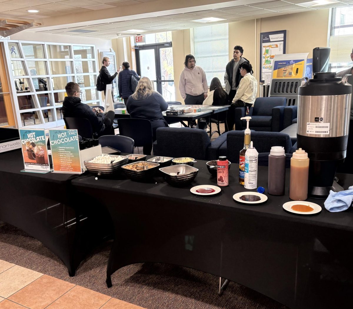 Chartwells’ hot chocolate bar serves a wide variety of toppings for students in the Memorial Union. This Union Daze event brought together puzzle lovers and hot chocolate fans.
