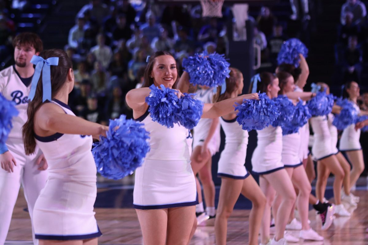 The Ichabod’s pulled away in the second half to beat Pittsburg State Gorillas 71–56 at home. The Washburn cheering team performed during the game to engage the audience and lead crowd participation.