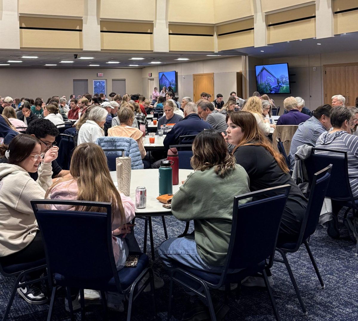 Students are invited to the spring music bingo, while the fall event is only for alumni. Members of the Washburn Alumni Association, along with students and members of fraternities and sororities participated in the event. 